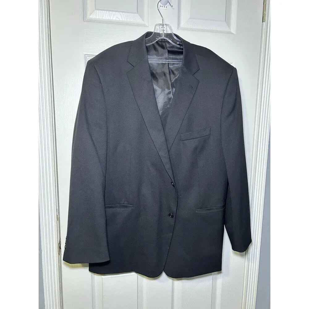 Petrocelli Men’s 2 Button Wool Blend Sports Coat Blazer RN 39566 Black Size 50R
